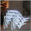 Image de 3x Rennes de Noël Décoration de Noël Ornement de Vacances Décoration de Fête Ornement de Jardin Extérieur Blanc Froid 73x31x45 cm