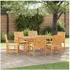 Image de Ensemble de salle à manger de jardin 7 pcs - Bois d'acacia massif Marron