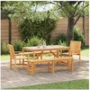 Image de Ensemble de salle à manger de jardin 5 pcs - Bois d'acacia massif Marron