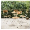 Image de Chaises de bistrot pliantes lot de 4 Bois d acacia solide acier