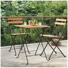 Image de Table de bistro pliante 55x54x71cm Bois de teck solide et acier 319978