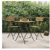 Image de Chaises de bistrot pliantes lot de 2 Bois de teck solide acier