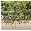 Image de Chaises de bistrot pliantes lot de 2 Gris Résine tressée acier