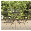 Image de Ensemble de bistro pliable 3 pcs Noir Résine tressée, ensemble de bistrot, table et chaises de jardin, ensemble 319989