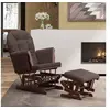 Image de Chaise berçante avec repose pied Marron Tissu