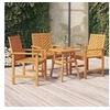 Image de Lot de 3 chaise exterieur non pliable en acacia H. 88 cm marron