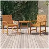 Image de Ensemble de Salon de Jardin 3 pcs, Chaises avec Dossier et Accoudoirs, Meubles de Patio Terrasse Extérieur, Bois 362230