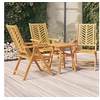 Image de Lot de 3 chaise H. 84 cm non pliable en acacia exterieur bois