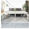 Image de Table de jardin blanc 203,5x100x76 cm bois massif de pin 823984