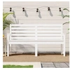 Image de Banc de jardin blanc 159,5x48x91,5 cm bois massif de pin 824068