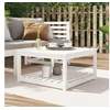 Image de Table de jardin blanc 82,5x82,5x45 cm bois massif de pin 824142