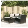 Image de Salon de jardin resine tressee noir 4 pieces x 110 x 72 5 personnes