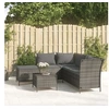 Image de Salon de jardin resine tressee gris 4 pieces 43.0 x 43 x 30 5 personnes