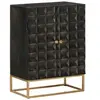 Image de Buffet Noir 55x34x75 cm Bois massif de manguier et fer