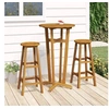Image de Ensemble de Bar 3 pcs, Table et Chaises de Bistrot, Meubles d'Extérieur Jardin Terrasse Patio Arrière-Cour, Bois 319699