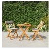 Image de Ensemble de bistro pliable 3 pcs avec coussins Acacia solide