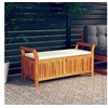Image de Banc de rangement de jardin avec coussin 126 cm Bois d'acacia, mobilier de jardin, causeuse, siège de jardin, 319715
