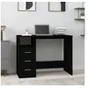 Image de Bureau avec tiroirs Noir 102x50x76 cm Bois d'ingénierie