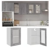 Image de Wandkast 40x31x60 cm glas en bewerkt hout grijs sonoma eiken826346