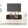 Image de Armoire TV suspendue Chêne fumé 100x30x26,5cm Bois d'ingénierie826360