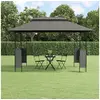 Image de Prieel met dak 400x300x270 cm staal antracietkleurig360142