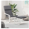 Image de Chaise de relaxation avec repose pied Gris foncé Tissu