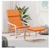 Image de Chaise de relaxation avec repose pied Jaune foncé Tissu