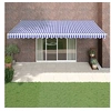 Image de Luifel uittrekbaar 5x3 m stof en aluminium blauw en wit3154425