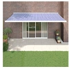 Image de Luifel uittrekbaar 5x3 m stof en aluminium blauw en wit3154525