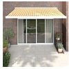 Image de Luifel uittrekbaar 3x2,5 m stof en aluminium geel en wit3154531