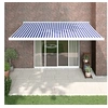Image de Luifel uittrekbaar 4x3 m stof en aluminium blauw en wit3154573