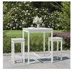 Image de Ensemble de bar de jardin 3 pcs blanc bois de pin massif, ensemble de bar, ensemble de meubles, ensemble de bar 3154726