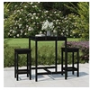 Image de Ensemble de bar de jardin 3 pcs noir bois de pin massif
