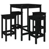 Image de Ensemble de bar de jardin 5 pcs noir bois de pin massif