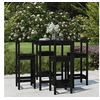Image de Ensemble de bar de jardin 5 pcs noir bois de pin massif, ensemble de bar, ensemble de meubles, ensemble de bar 3154744