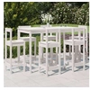 Image de Salon de jardin bois massif blanc 7 pieces 6 personnes