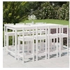 Image de Salon de jardin bois massif blanc 9 pieces 8 personnes