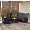 Image de Resine tressee noir Ensembles de chaises, canapés et tables de jardin 3 pieces 50 x 186 7 personnes
