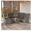 Image de Ensembles de chaises, canapés et tables de jardin resine tressee gris 3 pieces 7 personnes