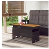 Image de Table de jardin noir 100x50x43 63 cm acacia et résine tressée