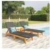 Image de Chaises longues lot de 2 noir marron résine tressée bois acacia