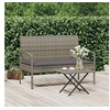 Image de Banc de jardin avec coussin gris 105 cm résine tressée