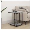 Image de Table d'appoint avec Roues, Table Basse avec Rangement, Bout de Canapé Salle de Séjour Salon, Industriel, Sonoma Gris Bois d'Ingénierie