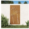 Image de Décoration murale jardin 105x55 cm acier corten design de fleur, décoration murale extérieure, art mural de jardin, décoration murale en métal