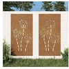 Image de Décorations murales de jardin 2pcs 105x55 cm design de fleur 824487
