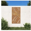 Image de Décoration murale jardin 105x55 cm acier corten design feuille 824493