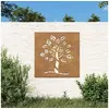 Image de Décoration murale jardin 55x55 cm acier corten design d'arbre 824505