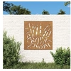 Image de Décoration murale jardin 55x55 cm acier corten design d'herbe 824508