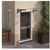 Image de Auvent de porte Noir et transparent 122x90 cm Polycarbonate