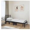 Image de Bedframe met hoofdbord metaal zwart 75x190 cm350854